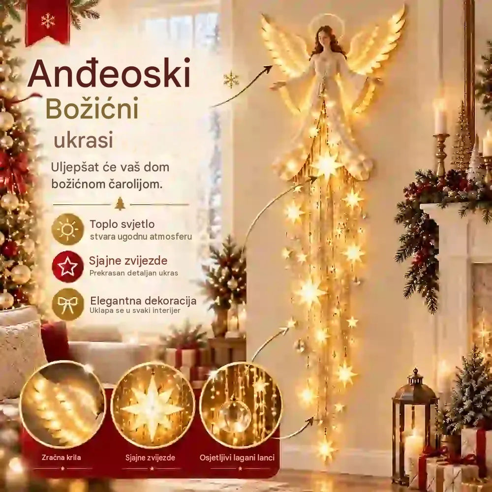 🎄💡 Zidna lampa "Anđeoski blagoslov" Starfall - Božićni zidni ukras