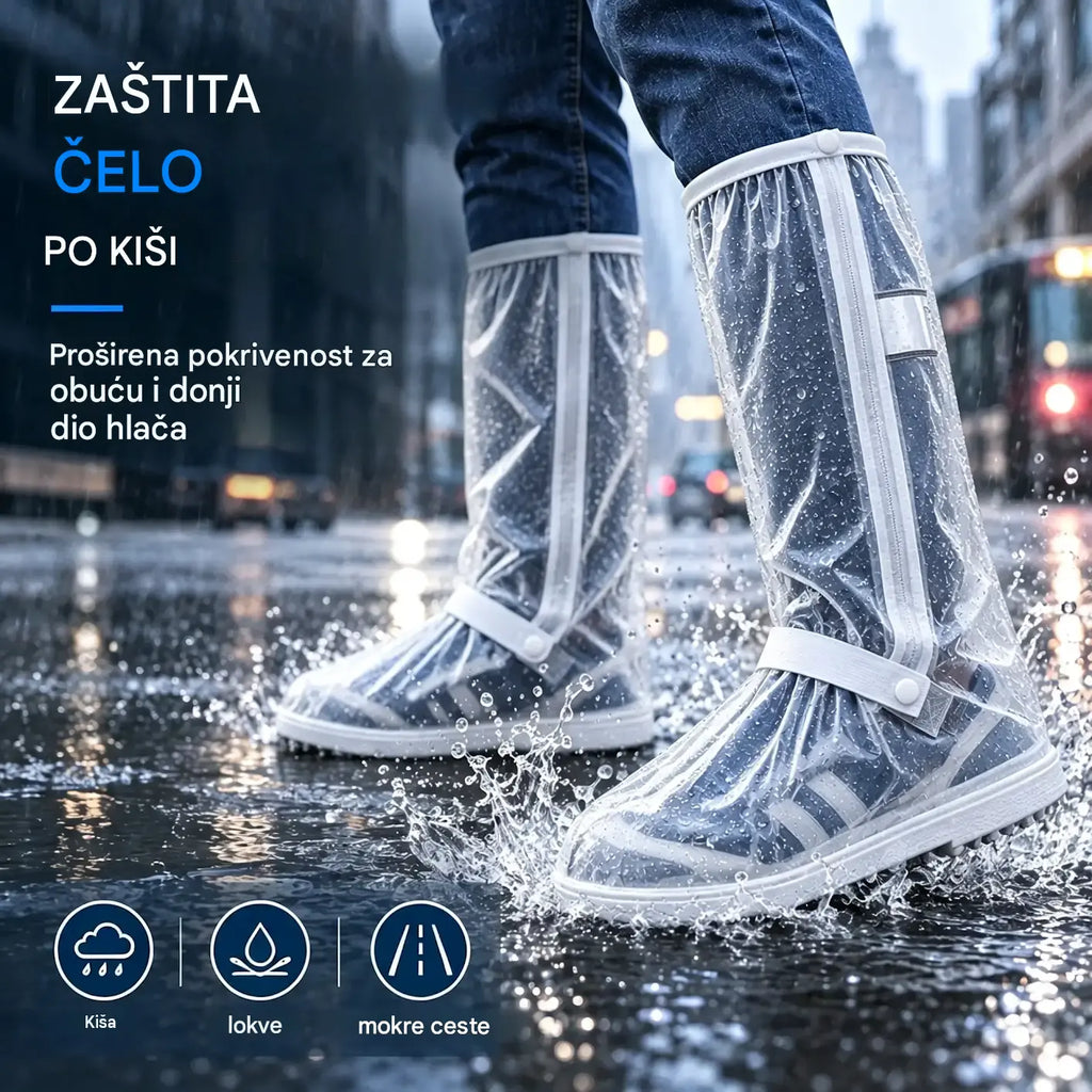 👍🏻【1 par】Spriječite smočenje tenisica! Izdržljive vodootporne navlake za obuću: neklizajuće i sklopive – lako ih nosite u torbi 🌧️