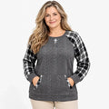【S–2XL / 6 boja】Jesenska i zimska majica s kariranim patchwork dizajnom i okruglim izrezom, retro ležerni stil