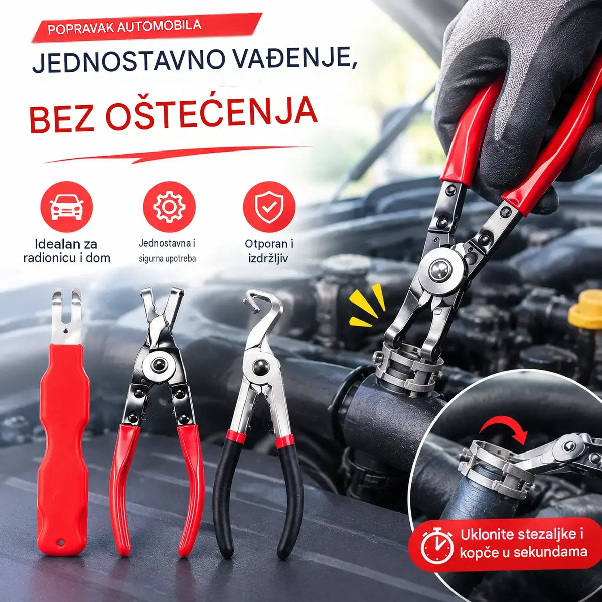 [Set od 3 dijela] Višenamjenski set kliješta za popravak automobila