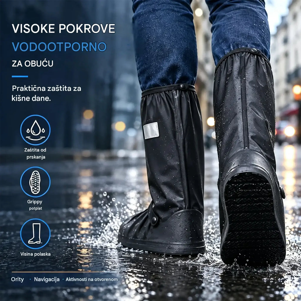 👍🏻【1 par】Spriječite smočenje tenisica! Izdržljive vodootporne navlake za obuću: neklizajuće i sklopive – lako ih nosite u torbi 🌧️