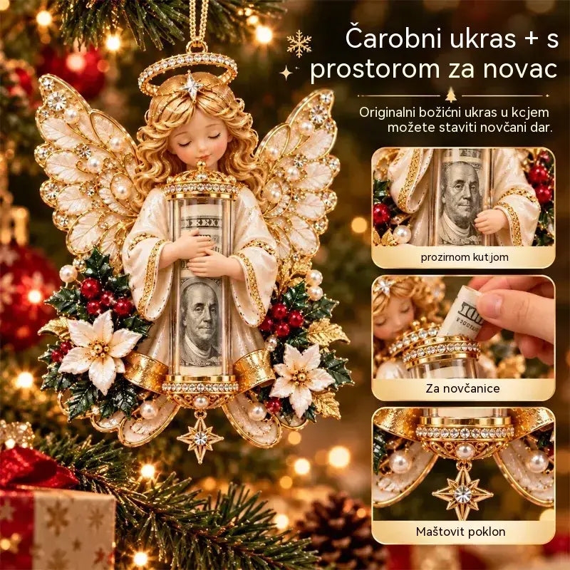 🎁Set od 5 komada✨ Božićni ukras u obliku anđela (može se koristiti i kao držač za novac na poklon)