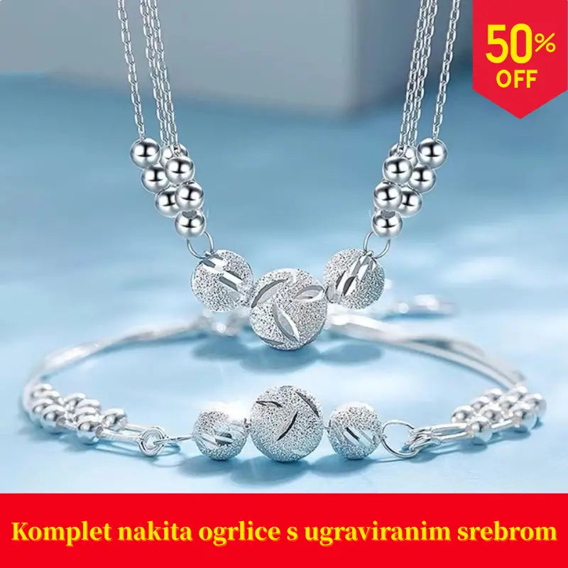 🎁【Kupi 1, dobiješ 1 gratis: Ogrlica + Narukvica】✨Komplet nakita ogrlice s ugraviranim srebrom