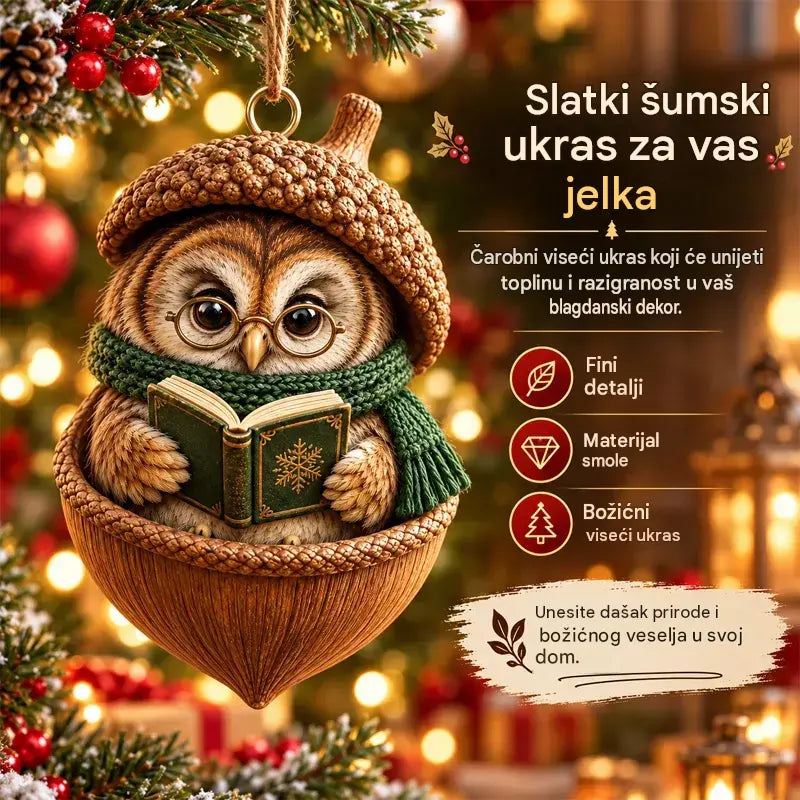 🎉【Kupite 6 komada i dobijte 6 komada gratis: 12 komada】🤩 🎁Novi 2D akrilni božićni dizajn sa životinjama u obliku češera