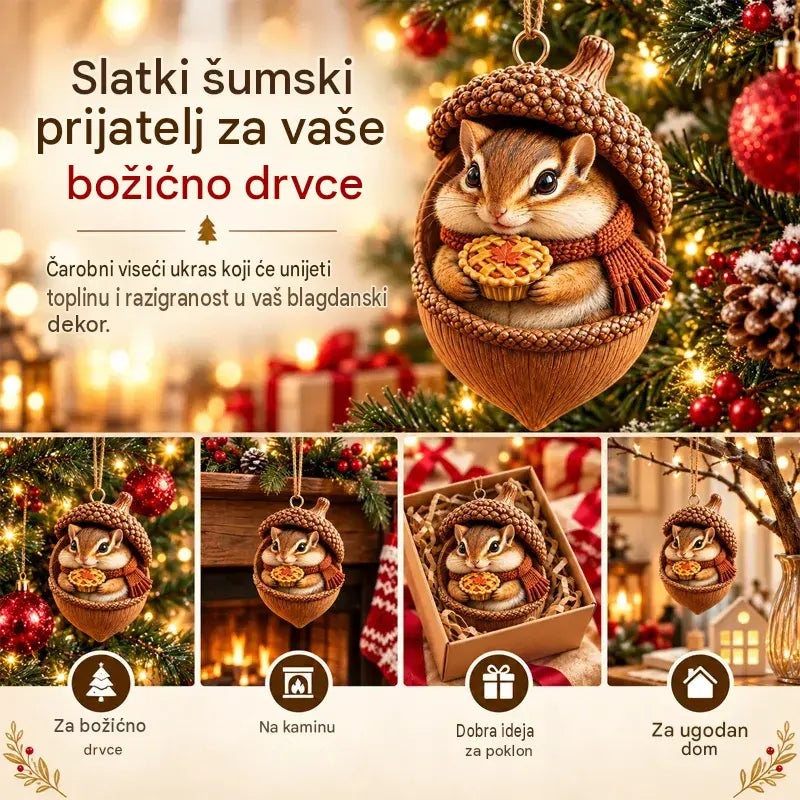 🎉【Kupite 6 komada i dobijte 6 komada gratis: 12 komada】🤩 🎁Novi 2D akrilni božićni dizajn sa životinjama u obliku češera