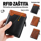 ✨【Posljednji dan – 50% popusta!】Nova vrhunska muška retro novčanik s patentnim zatvaračem i RFID zaštitom od krađe