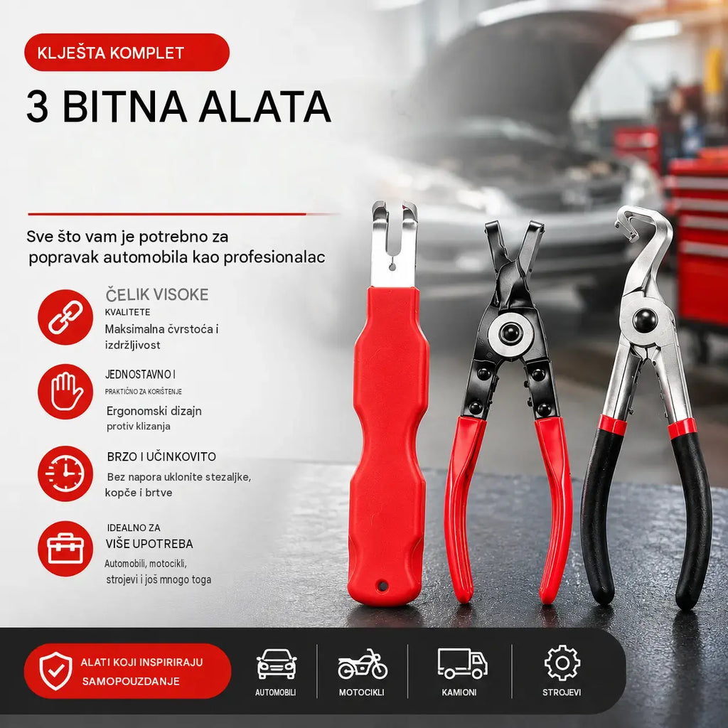 [Set od 3 dijela] Višenamjenski set kliješta za popravak automobila