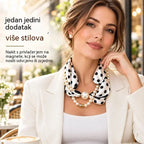 ✨Posebna ponuda 1+1 gratis!✨ 2-u-1 biserna ogrlica i magnetski šal · Brzo magnetsko pričvršćivanje · Uklonjivi dizajn · Francuska elegancija i svestran stil