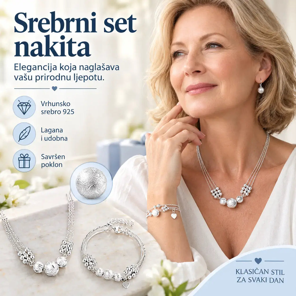 🎁【Kupi 1, dobiješ 1 gratis: Ogrlica + Narukvica】✨Komplet nakita ogrlice s ugraviranim srebrom