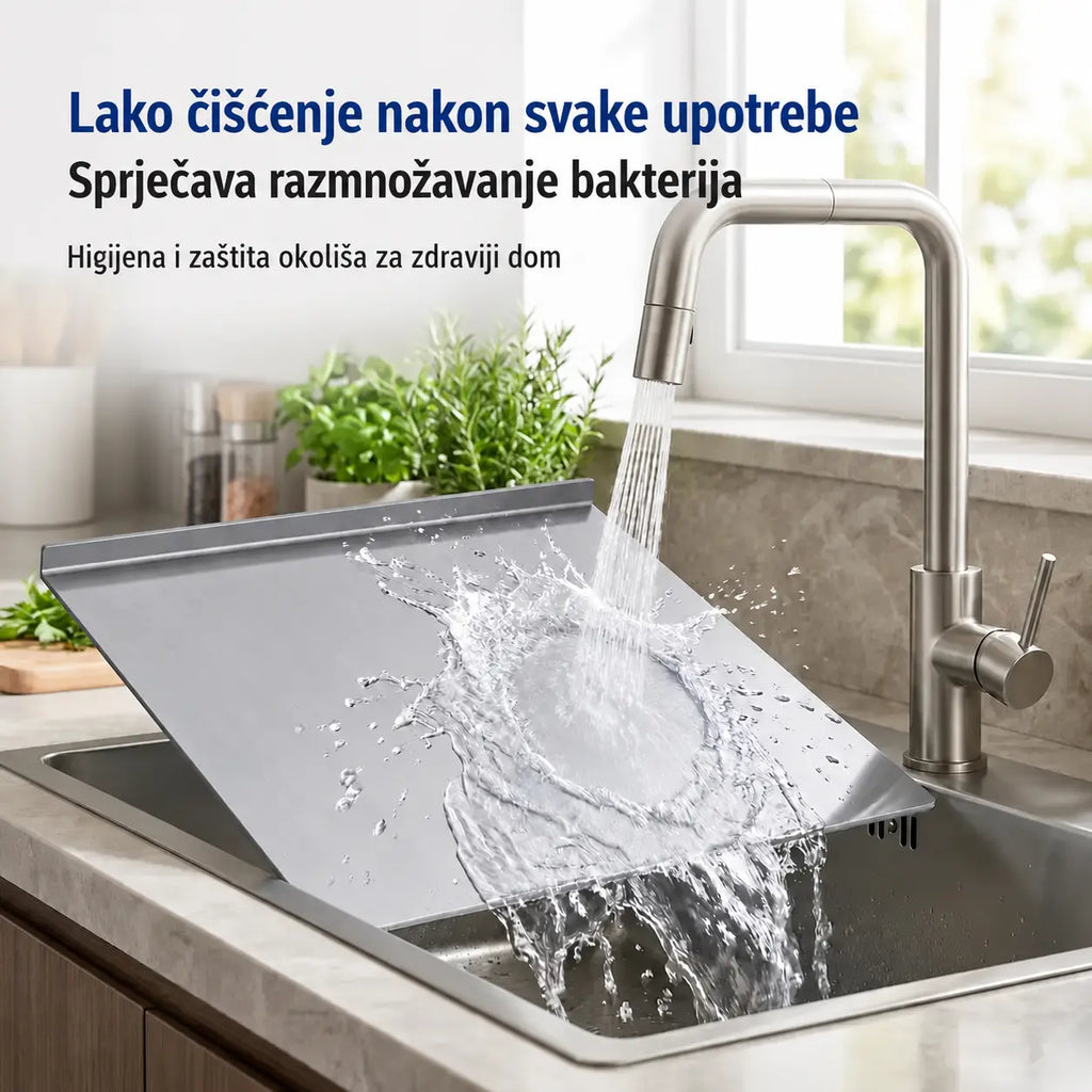 🔪【Izuzetno debela】Daska za rezanje od nehrđajućeg čelika s preklopljenim rubom – ekstra debela i višenamjenska, idealna za profesionalnu i kućnu kuhinju✨