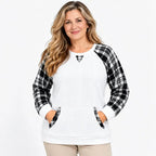 【S–2XL / 6 boja】Jesenska i zimska majica s kariranim patchwork dizajnom i okruglim izrezom, retro ležerni stil