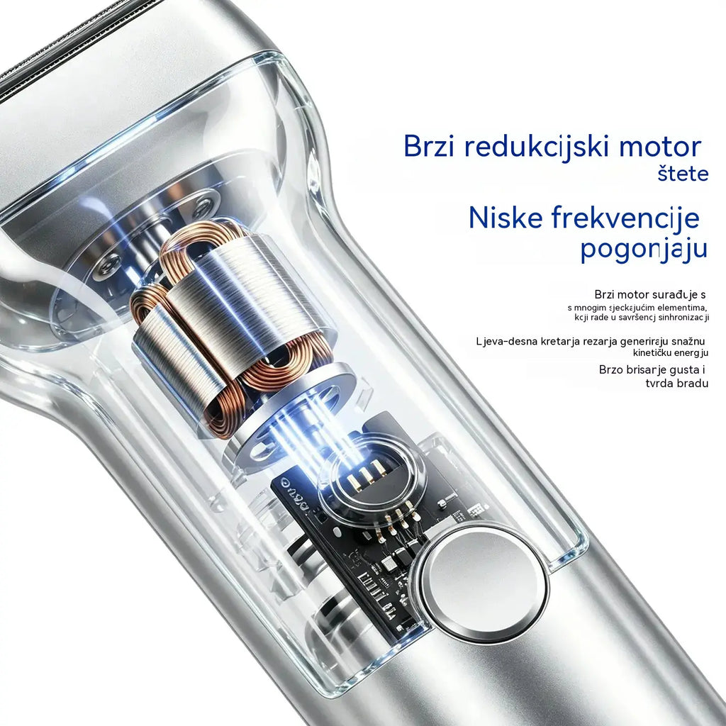 1 komad za 22 🎁 Novo – ponuda u pola cijene 💥⚡ Recite zbogom iritaciji od brijanja! 🧔 Snažan punjivi električni brijač za muškarce.