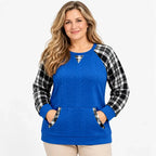 【S–2XL / 6 boja】Jesenska i zimska majica s kariranim patchwork dizajnom i okruglim izrezom, retro ležerni stil