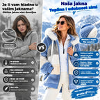❄️Posljednji dan – 50% POPUSTA!【S–5XL】 Nova topla ženska jakna 2026. s mekanom plišanom podstavom, kontrastnim prugama, kapuljačom, patentnim zatvaračem i džepovima, širokog kroja