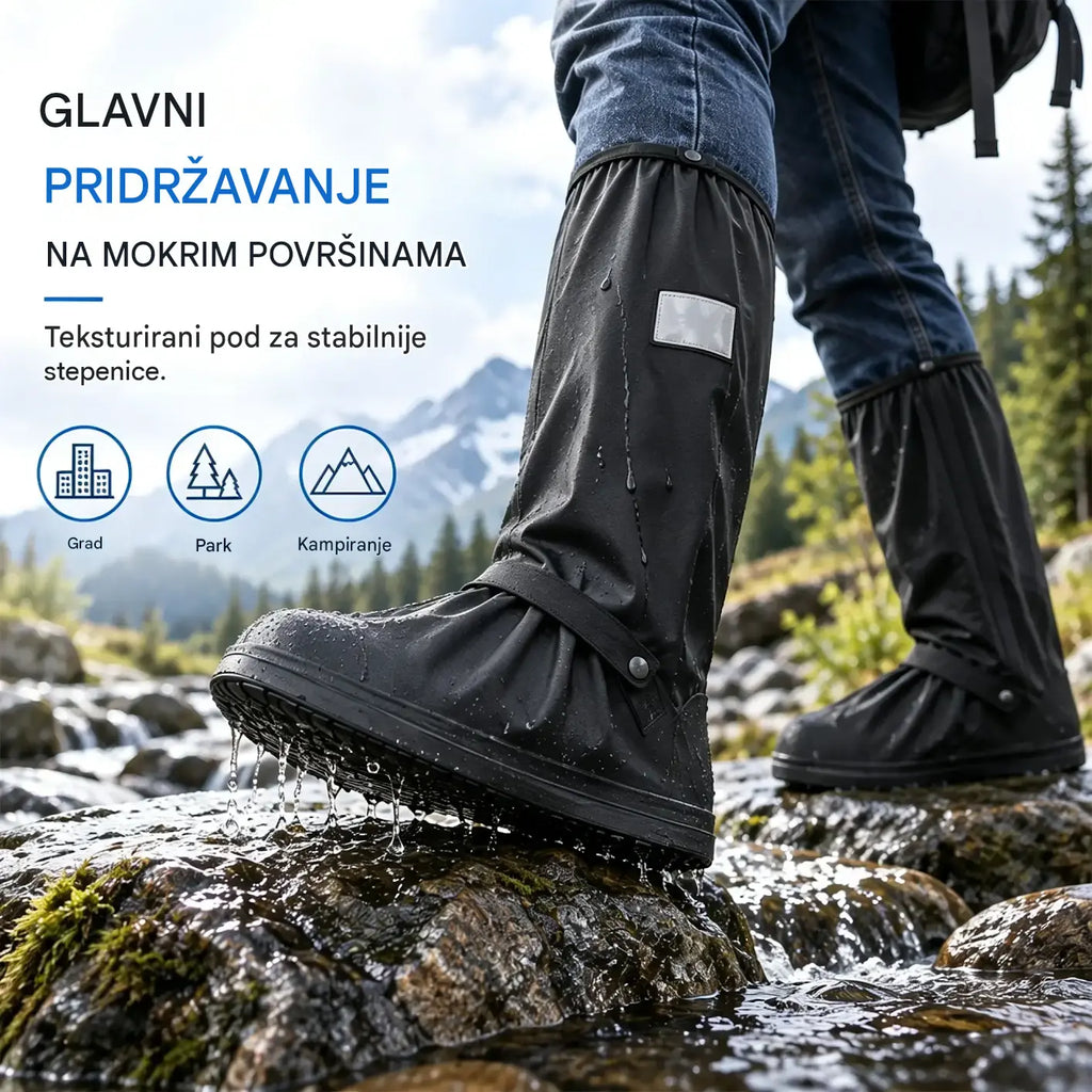 👍🏻【1 par】Spriječite smočenje tenisica! Izdržljive vodootporne navlake za obuću: neklizajuće i sklopive – lako ih nosite u torbi 🌧️
