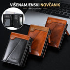✨【Posljednji dan – 50% popusta!】Nova vrhunska muška retro novčanik s patentnim zatvaračem i RFID zaštitom od krađe