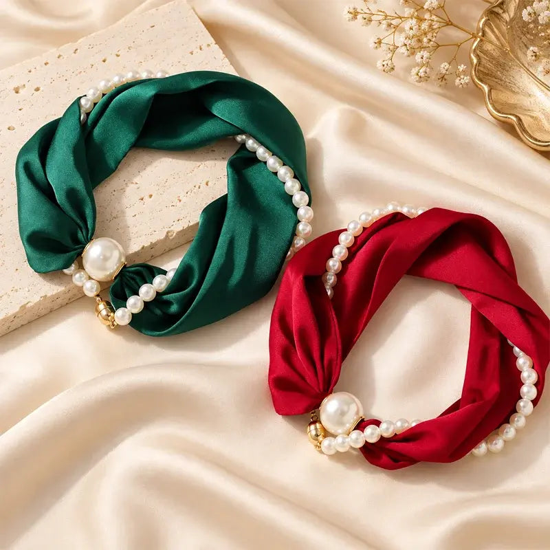 ✨Posebna ponuda 1+1 gratis!✨ 2-u-1 biserna ogrlica i magnetski šal · Brzo magnetsko pričvršćivanje · Uklonjivi dizajn · Francuska elegancija i svestran stil