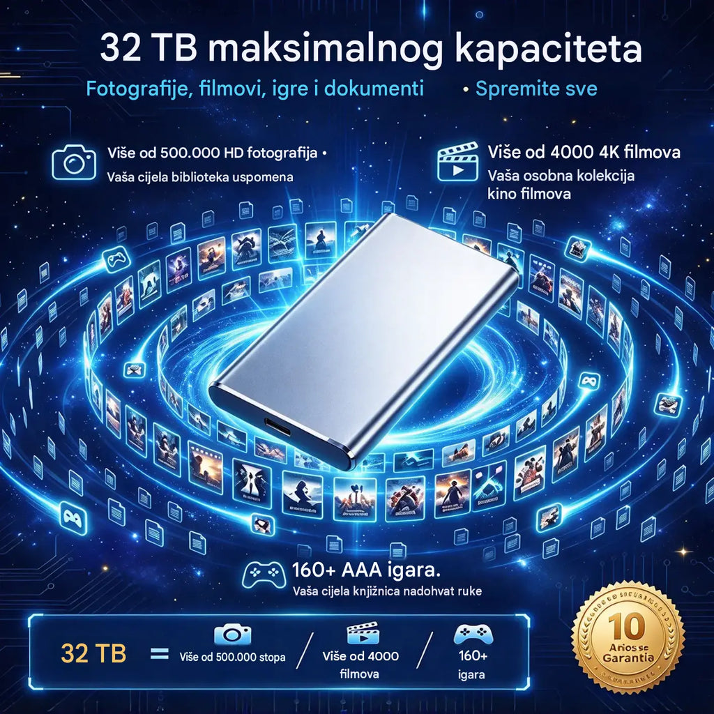 ⚡【32TB】💾 Ultra-tanki SSD nove generacije | Veliki kapacitet i velika brzina | Prijenosna pohrana 🚀