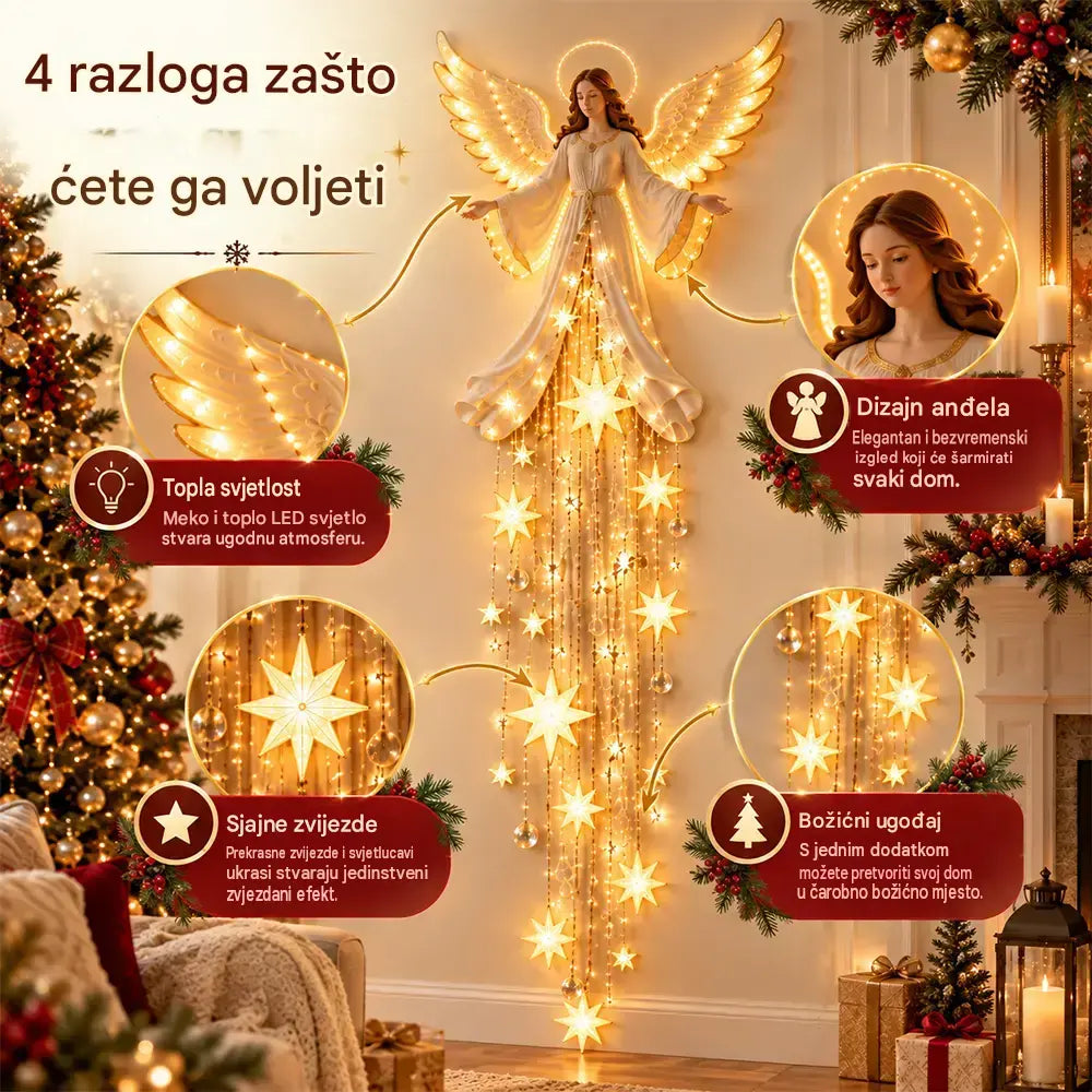 🎄💡 Zidna lampa "Anđeoski blagoslov" Starfall - Božićni zidni ukras