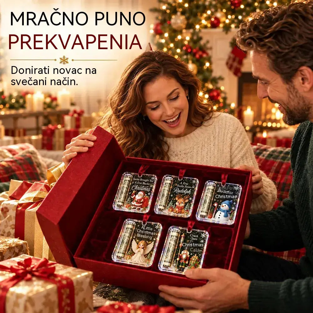 🎄✨Božićni ukras za novac!【Set od 5 komada】Ukras za božićno drvce koji skriva novčanice – kreativan i iznenađujući blagdanski poklon