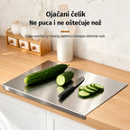 🔪【Izuzetno debela】Daska za rezanje od nehrđajućeg čelika s preklopljenim rubom – ekstra debela i višenamjenska, idealna za profesionalnu i kućnu kuhinju✨