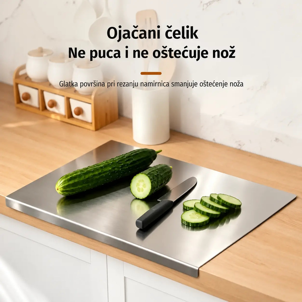 🔪【Izuzetno debela】Daska za rezanje od nehrđajućeg čelika s preklopljenim rubom – ekstra debela i višenamjenska, idealna za profesionalnu i kućnu kuhinju✨